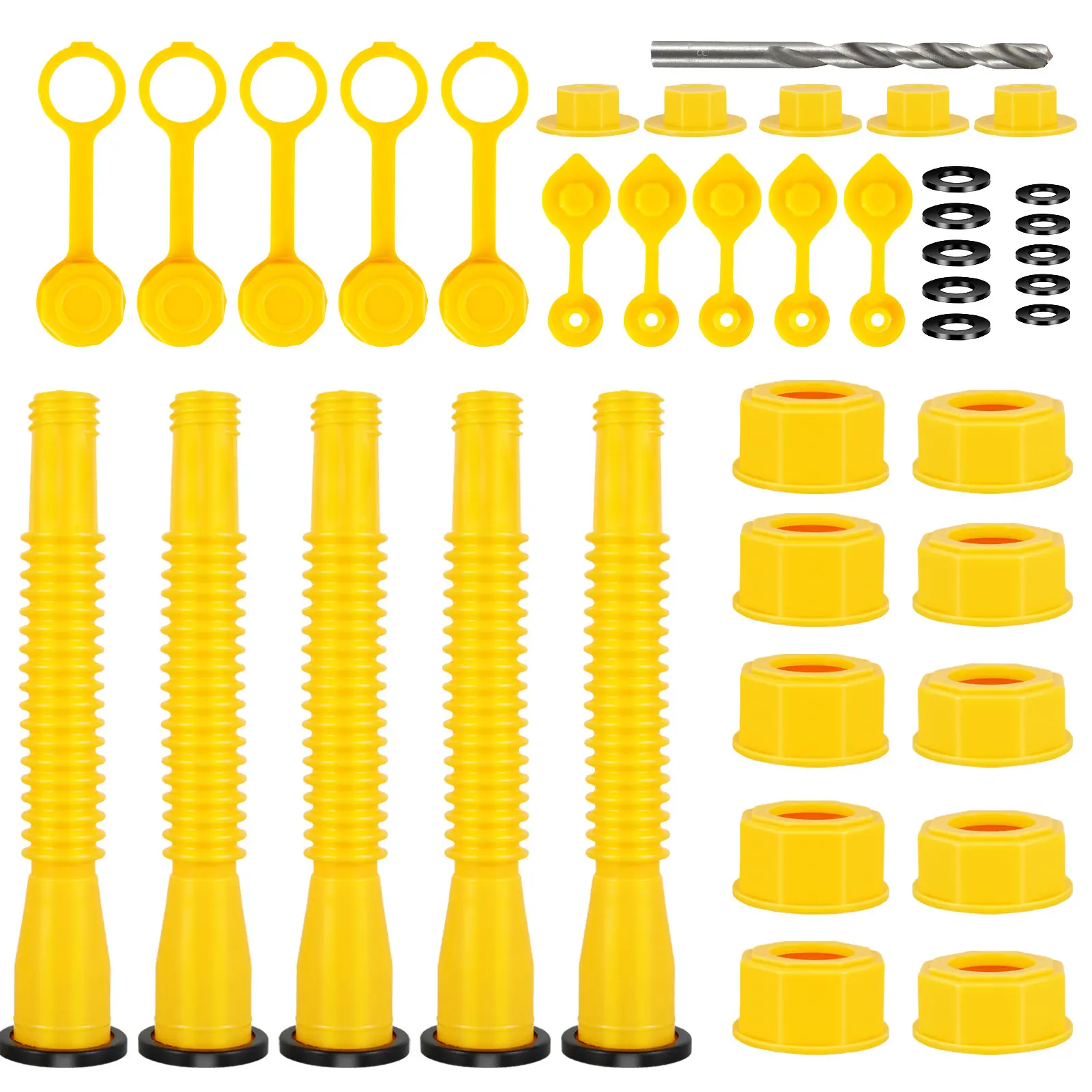 

41Pcs Gas Can Spout Kit Durable Gas Can Nozzle Replacement Set Flexible Fuel Can Pour Nozzle Kit with Nozzle Cover and Sealing