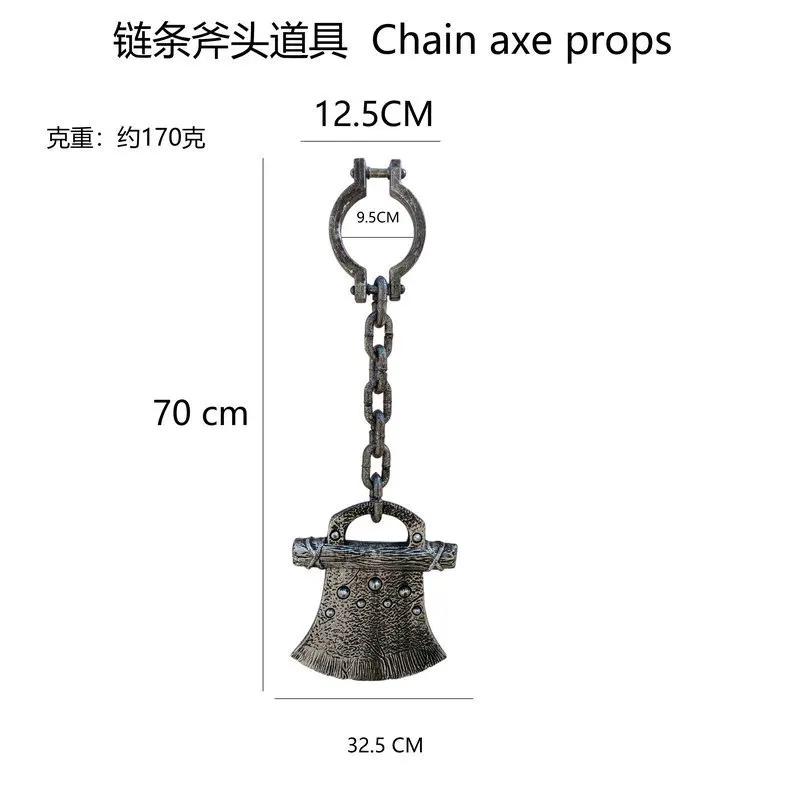 funny Prisoner uniform chain plastichandcuff chain props Cosplay axe pirate hook decorative pendant party props