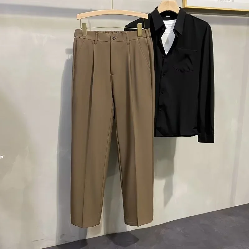 thumbnail image 1 of Pantalones de trabajo de oficina color caqui para hombre, trajes de sastrería social para hombre, pantalones, ropa, oferta, ropa de primera calidad, 1 of 4