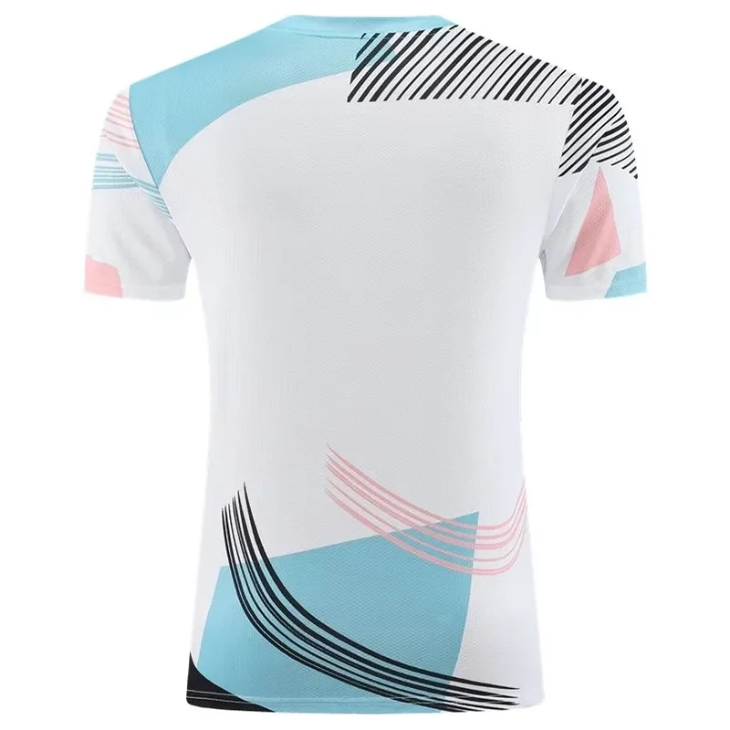 22223 New Quick Drying Table Tennis Clothes, Men T-shirt With Printing Badminton Uniforms Boys Suits Lapel Women T Shirt