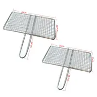 M/L Barbecue Grilling Basket Grill BBQ Net Steak Meat Fish Net Vegetable Silver Iron Mesh Clamp Barbecue Grilling Basket Grill 6