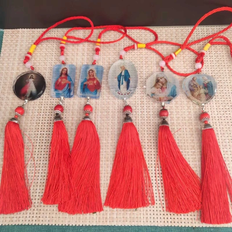 

Virgin Mary Car Hanging Ornaments Rear View Mirror Christian Auto Interior Decor