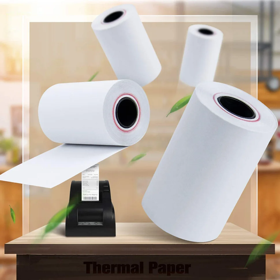 Thermal Paper Rolls Printing Paper Thermal Receipt for Cash register POS System 2 Rolls 18 Meter Length 48g Thin 80x40mm thermal cash register paper