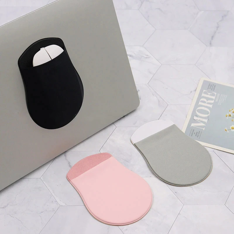 Lycra Mouse Storage Bag for Laptop Pad Elastic Back Adhesive Wireless Mouse Holder Sticker Pouch Sleeve Storage Organizer Holder