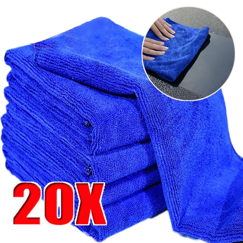 20pcsMicrofiberCarCleaningTowelsSoftDryingClothAutoDetailing
