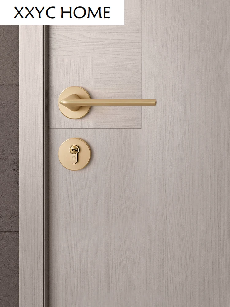 ~Modern Light Luxury Door Locks Indoor Bedroom Silent Magnetic Wood Door Locks Split Household