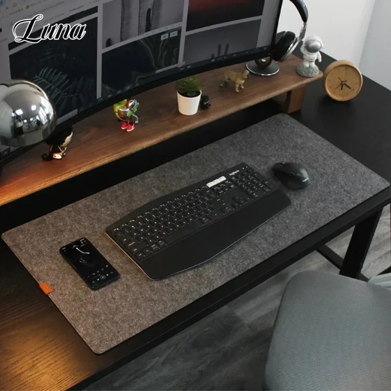 

Large Size Mousepad Faux Wool Felt Office Desk Pad Non-slip Computer Protector Table Mats Laptop Cushion Premium Keyboard Mat