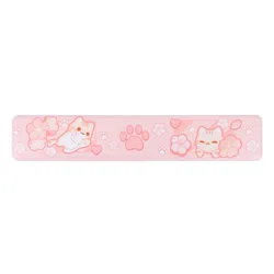 Sakura Cat Gaming Desk Mat with Wrist Rest - Keyboard & Mouse Accessory (43x8cm)