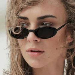 2024 Vintage Oval Sunglasses Women Luxury Brand Designer Small Cat Eye Sun Glasses Retro Elliptic Shades Female UV400 Eyewear