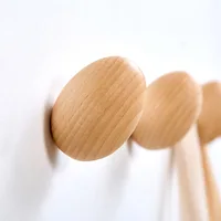 1PCS New Egg Type Wooden Hook Beech Clothes Hanger Home Coat Hook Wood Wall Hat Rack Nordic Decor Kids Room Hooks Organize 1