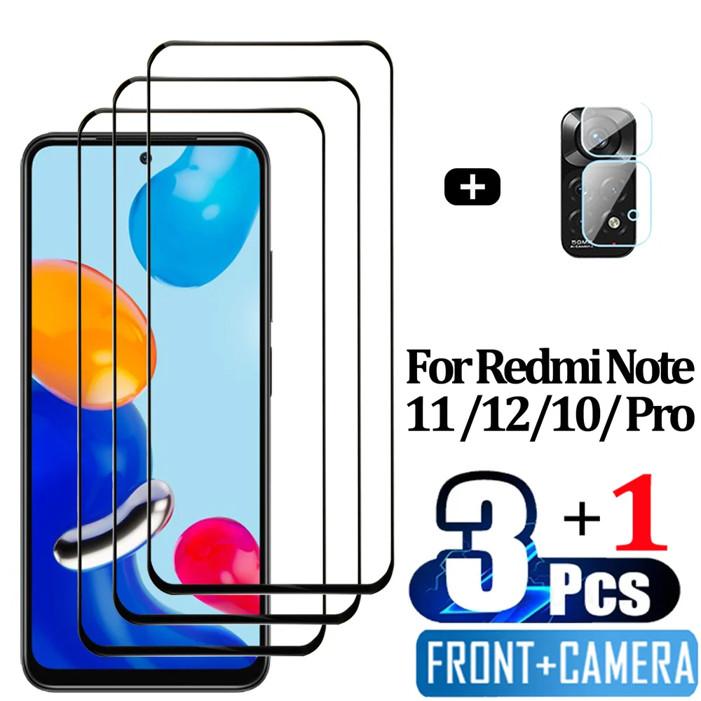 Anteriore Vetro Temperato Per Xiaomi Redmi Note 11 Screen Protector Redmi Note 10 11 12 Pro 5G Pellicola Protettiva Note 12S 11S 10S Pellicola Note11 