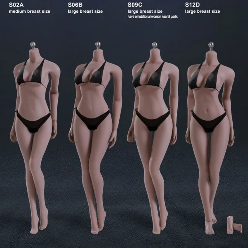 

1:6 Scale TBLeague S02A S12D S06B S09C Suntan Color / S01A S04B S07C S10D Pale Skin Female Seamless Body Stainless Action Figure