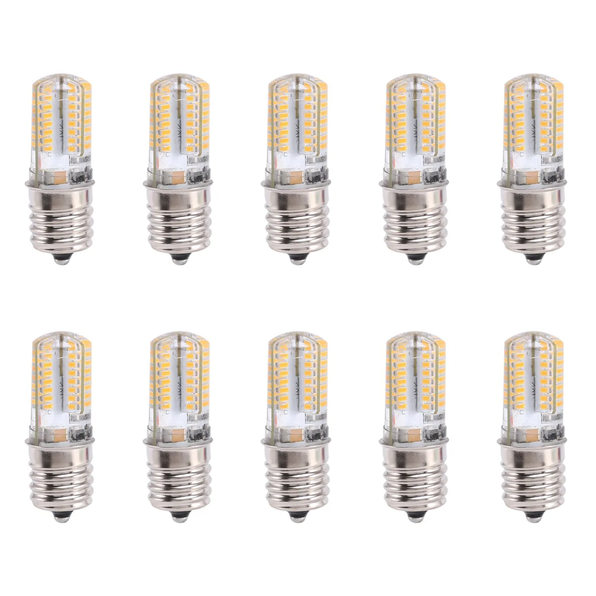 BAAU 10X E17 Socket 5W 64 LED Lamp Bulb 3014 SMD Light Warm White AC 110V-220V