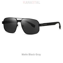 Unisex Polarized Metal Sunglasses - UV400 Protection Anti - Glare Eyewear (Matte Black Gray)