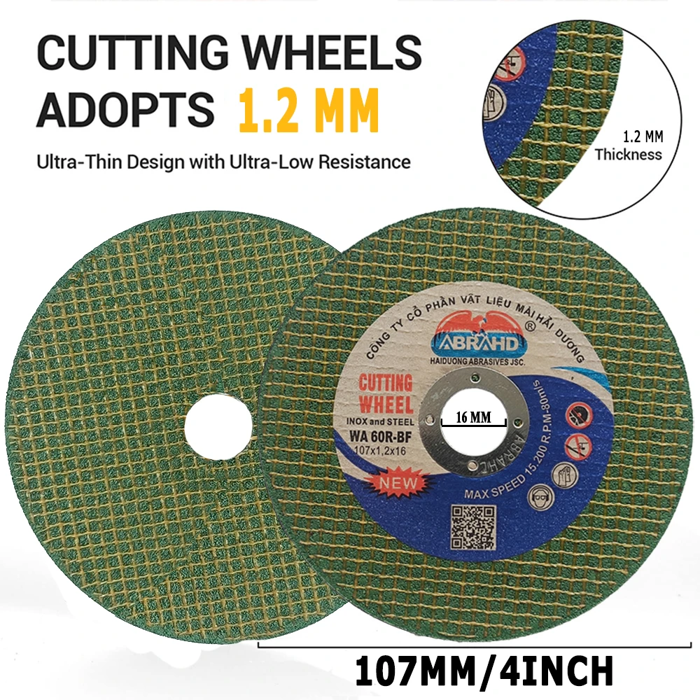4 inch 107x1.2x16mm Metal Cutting Disc Resin Grinding Wheel Disc for Stainless Steel & lron Cutter Angle Grinder Cutting Blade