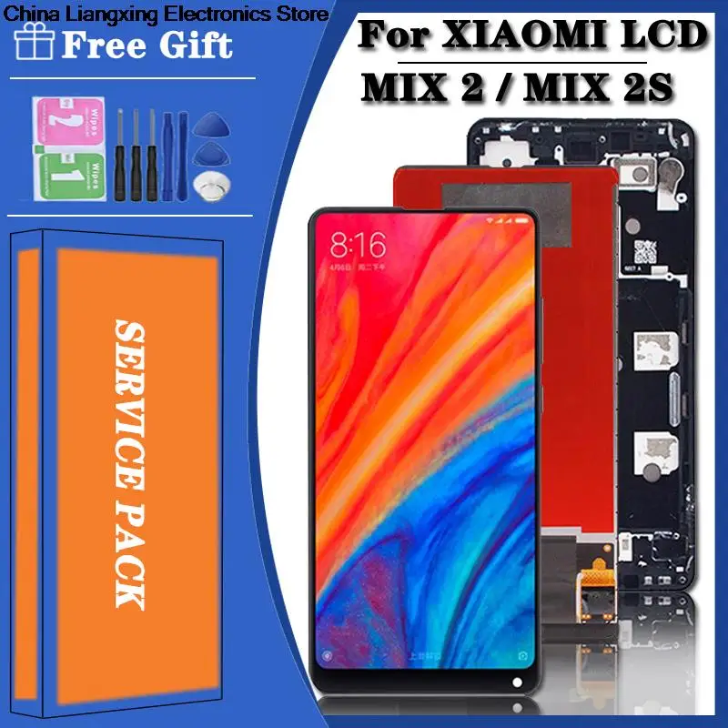 

5.99 "original para xiaomi mi mix 2s mix2 mix2s tela de toque digitador assembléia substituição para xiaomi mimix2 2s tela