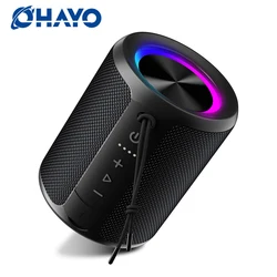 Portable LED Bluetooth Speaker - Wireless with 24H Playtime, Enhanced Bass, and IPX7 Waterproof (X2 Round)