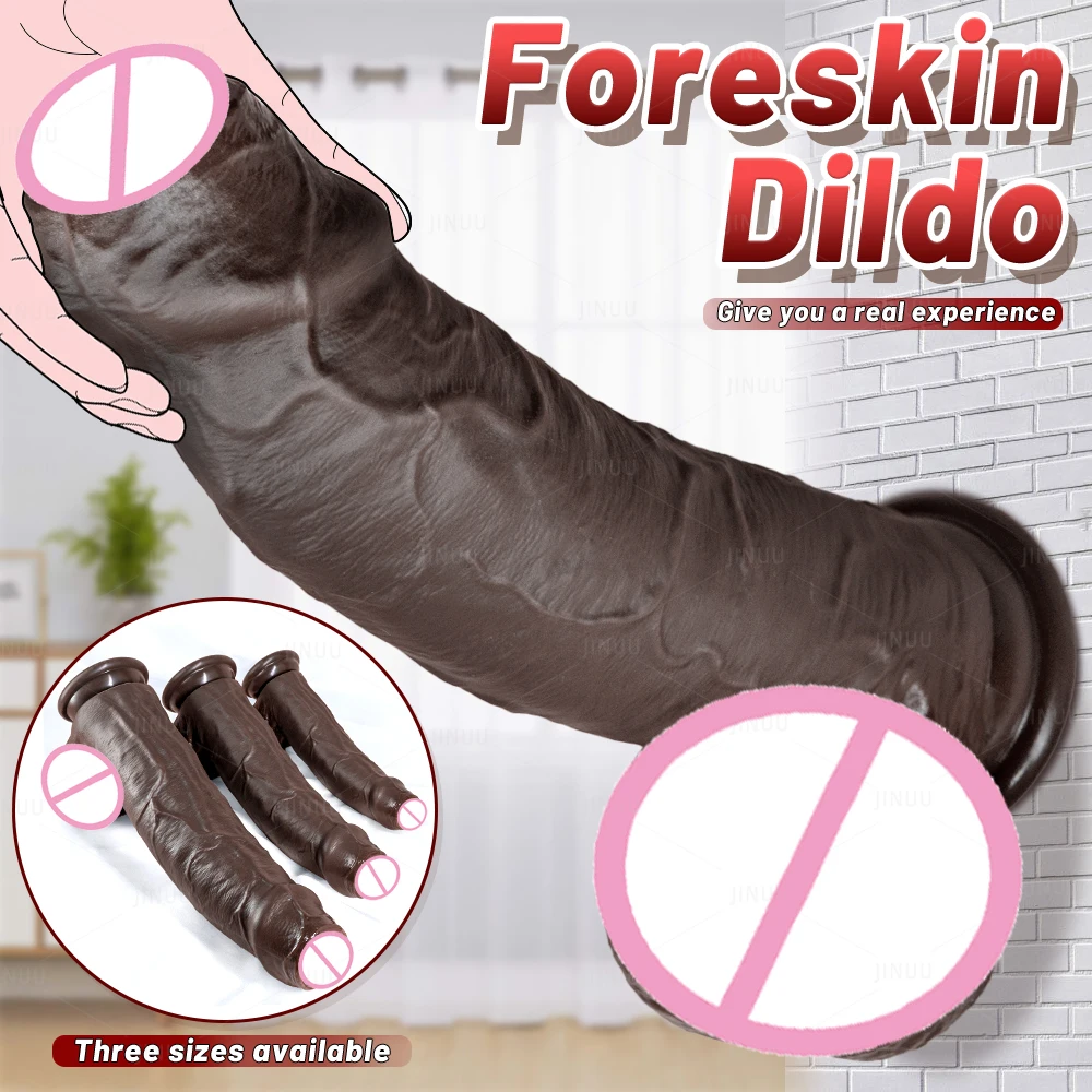 consolador negro suave y realista, piel realista