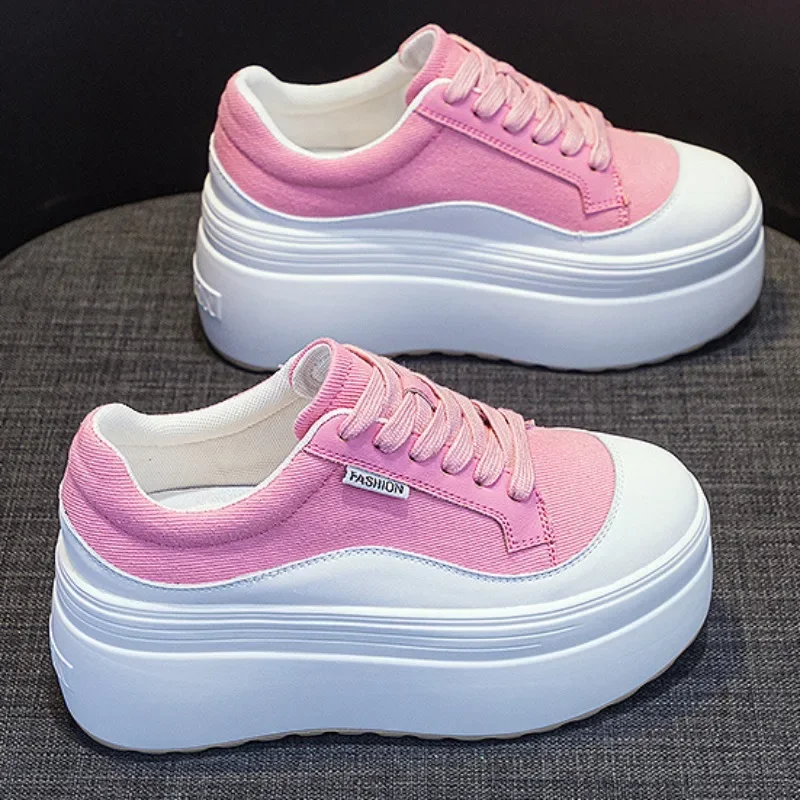 

Spring/Autumn Little White Shoes Women's New Pink Single Shoes Woman's Versatile Fashion Thick Sole Simple Board Shoe Platform