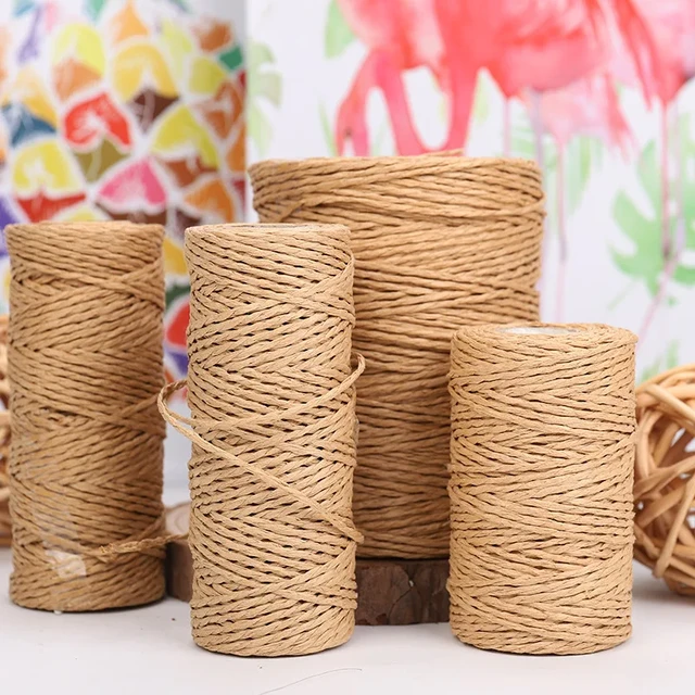 Raffia Paper Ribbon,Raffia Paper Ribbon Yarn Rope,Craft Packing Paper Twine for Gift Wrapping, Decoration Weaving Tag Hanging,Craft Packing Paper