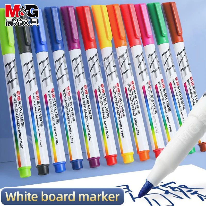 M&G Erasable Whiteboard Marker Pen Blackboard colorful Marker liquid Chalk Glass Ceramics for Kids Office School Art supplies 4 pcs writing brush shelf calligraphy supplies pen holder for desk painting racks ceramics rest