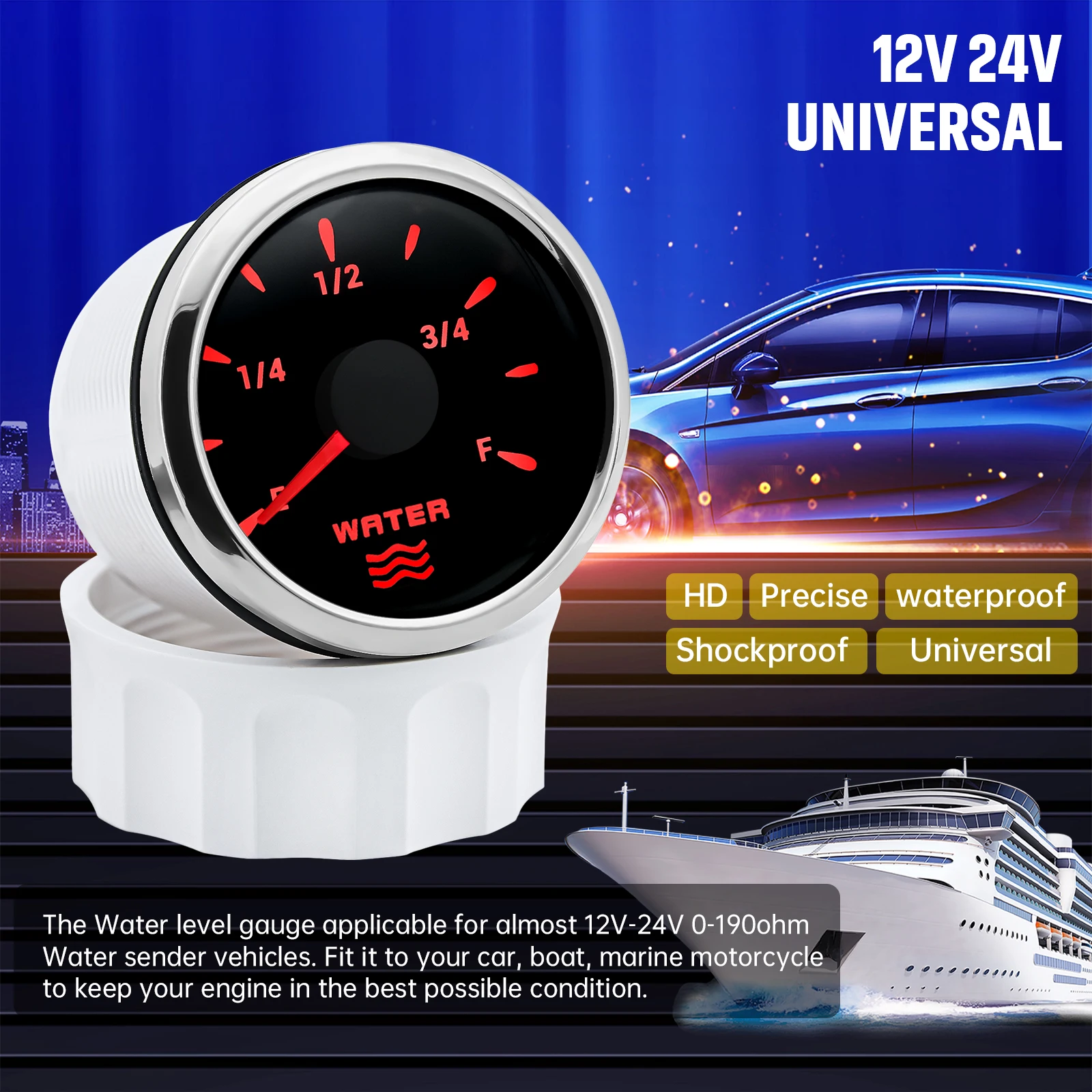 HD  ڵ   ,  ũ  , Ʈ , 7   Ʈ, 9-32V, 52mm, 0-190ohm