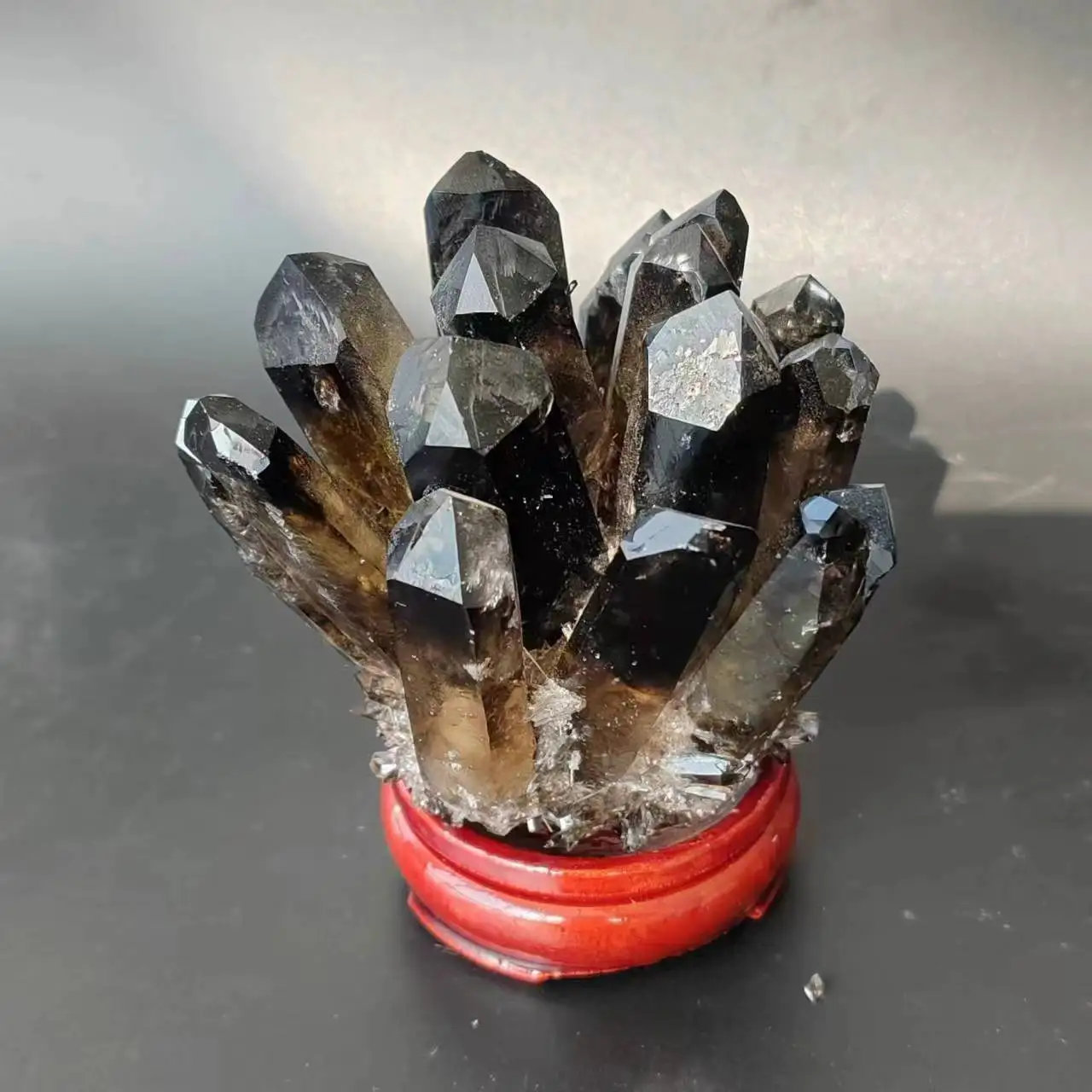 

Natural Crystal Smoked Quartz Cluster Free Form Energy Reiki Stone Room Home Office Home Decoration