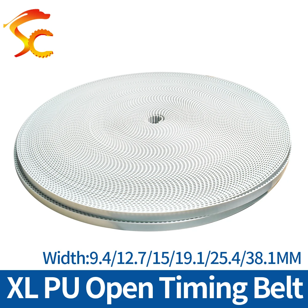 

PU XL Open Synchronous belt Width 9.4/12.7/15/19.1/25.4/38.1mm Pitch 5.08mm polyurethane steel XL timing belt