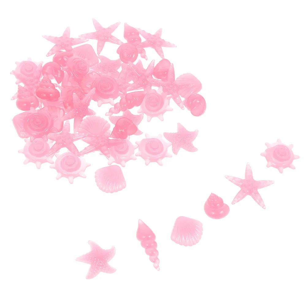 

100 Pcs Fish Tank Fluorescent Stone Aquarium Rocks for The Resin Glow Dark Garden Conch Bulk Decorative Flowerpot Pebbles