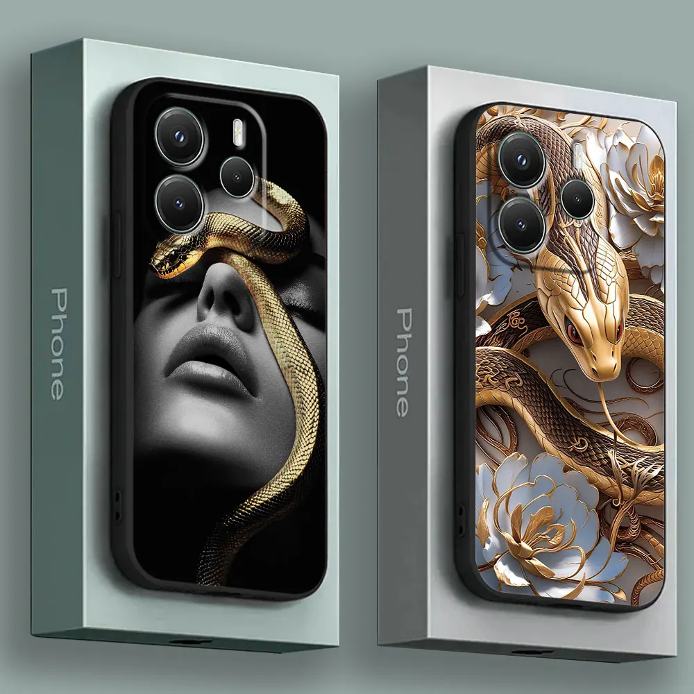 Elegant Silicone Soft Phone Case with Snakes and Women Design