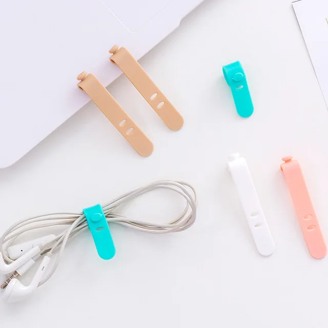 Új Szilikon Heveder-Völgy Fülhallgató-Tároló Puha Szalagos Adatkábel Csapdába Esett Kábel Szervező Winder S1026 - Image 2