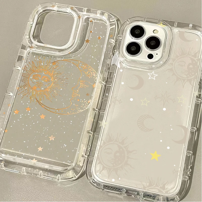 Sun Moon Stars Transparent TPU Phone Case