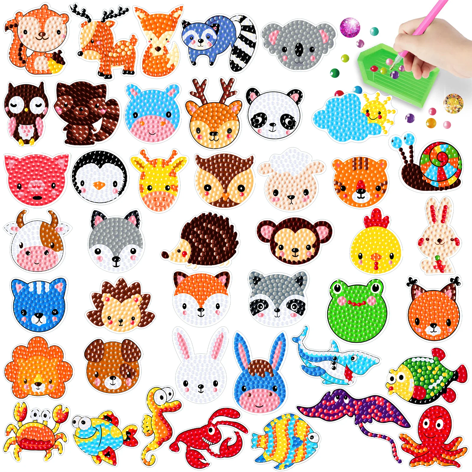 Diamond Painting Stickers Cute Cartoon Christmas Theme 5D For Kids Arts and Crafts