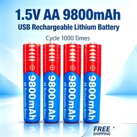 High Capacity 9800mAh AA 1.5V Rechargeable Alkaline Battery Durable For Camera Microphone Toy LED Electronic Devices 1