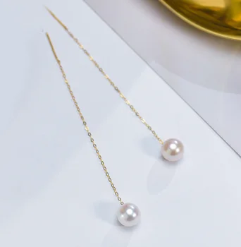18k gold earrings pearl earrings for women long earring drop earrings 2