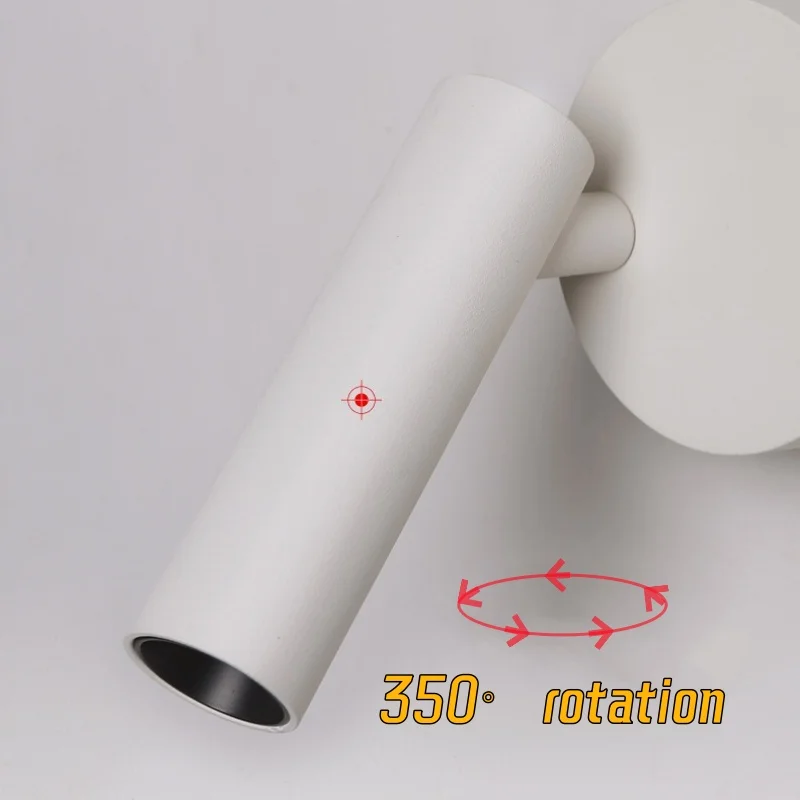 Dimmable LED Reading light Wall lamp 350&deg; rotation 7W COB Spotlights 85-265V Modern simple living room corridor stair wall lamp