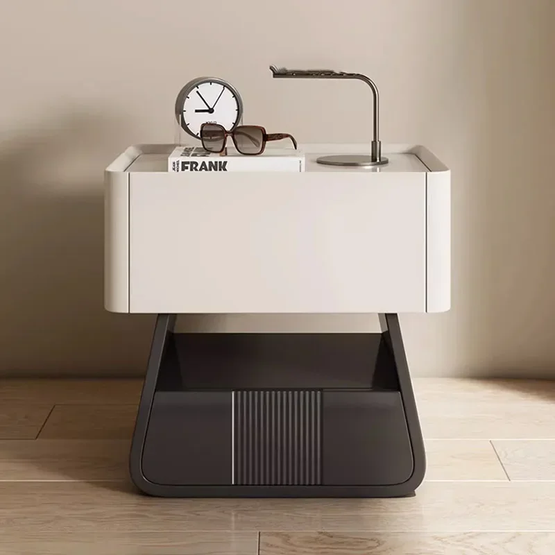 북유럽 화이트 나이트 스탠드 모빌 보관 나무 선반 장식 침대 옆 테이블, 북유럽 라덴 테이블, 홈 침실 가구 