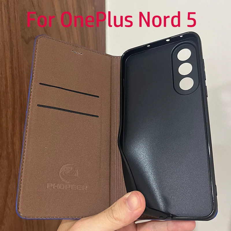 EASSGU Custodia per OnePlus Nord CE 2 Lite 5G (6.59 Inches) Flip Folio Cover Magnetica per Telefono in Pelle con 3 Slot per Schede 1 Portafoglio, Case - Blu