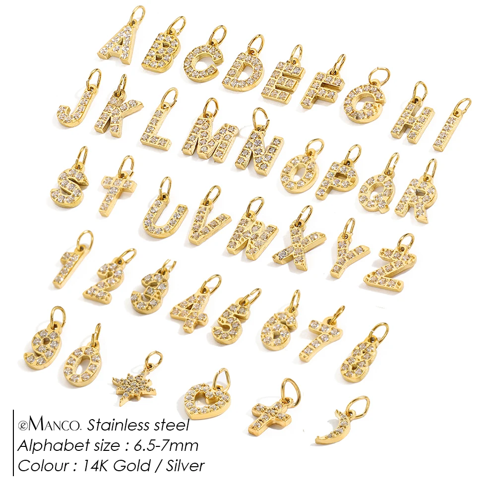 Elegant Diamond Alphabet Pendant for Women - Customizable DIY Necklace Bracelet Jewelry Making Gift