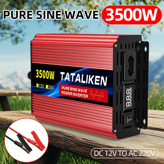 อินเวอร์เตอร์รถยนต์กำลังสูงจากบราซิล 12V เป็น AC 220V, 1000W-4000W พร้อมหน้าจอดิจิตอลและพัดลมระบายความร้อน 1