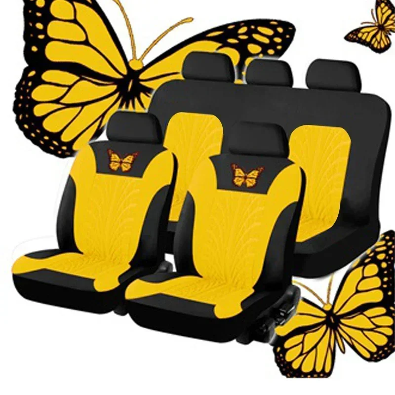 Butterfly Glamour Car Seat Cover Set - Premium Bronzing, Universal Fit, Fashionable, Durable & Comfortable