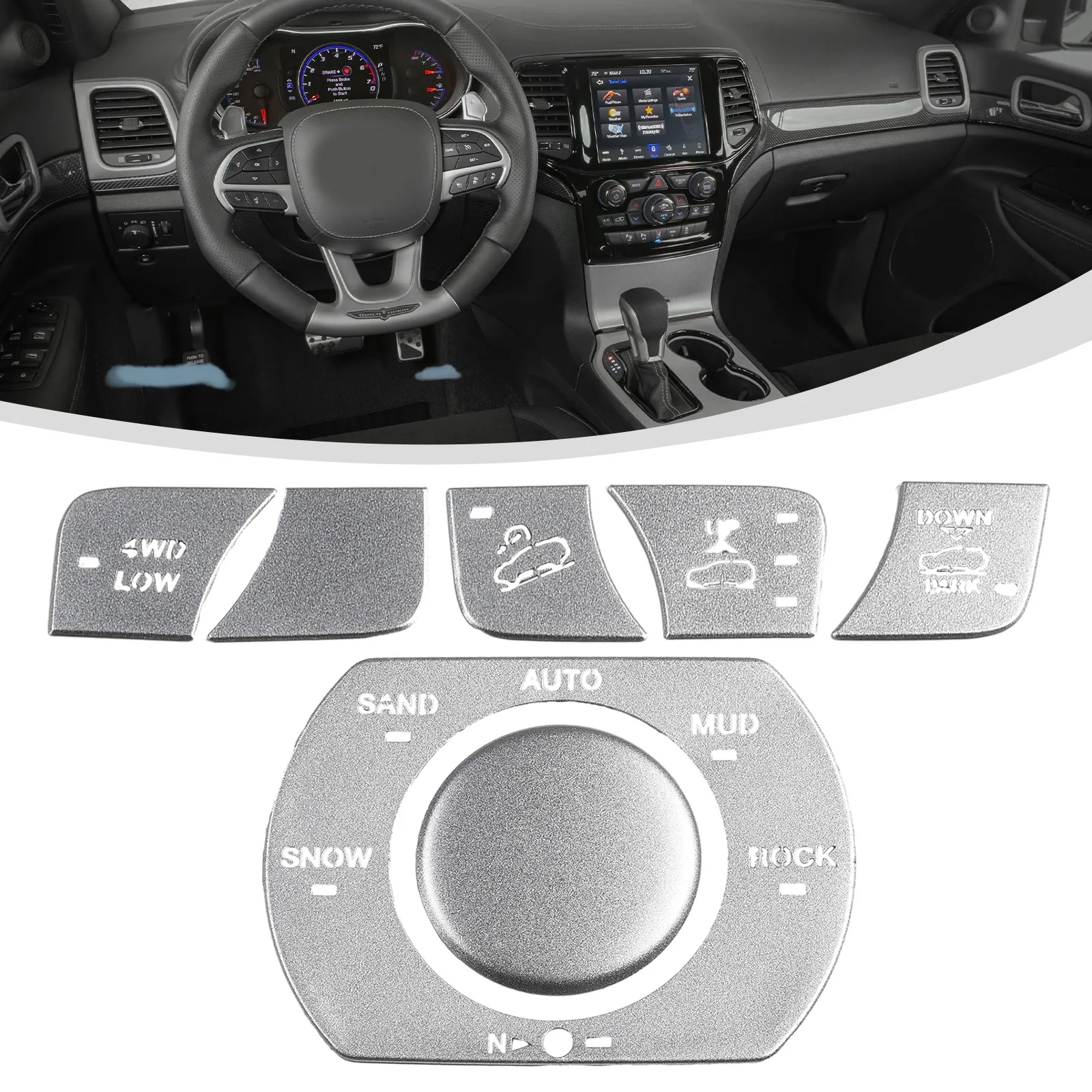

Cover Button Decor 7pcs Decorate Four Wheel Drive Control Parts Removabl Replaces Silver Waterproof New Practical