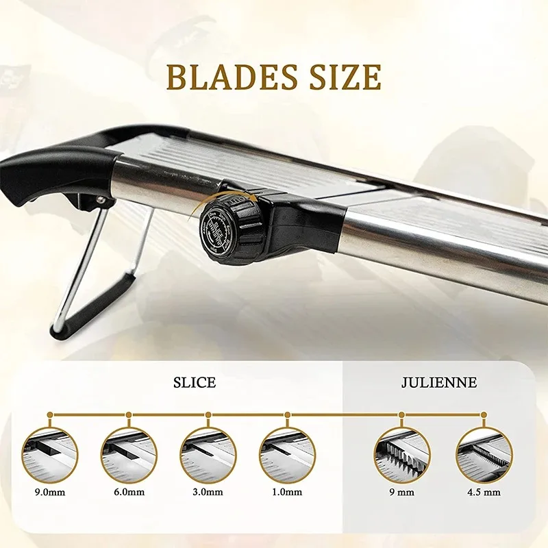 Adjustable Mandoline Slicer Stainless Steel Vegetable Slicer Chopper Cutter for Potato Tomato Onion Carrot