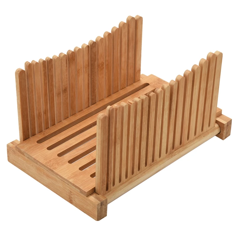 Guida Al Taglio Dell'Affettatrice Per Pane In Bambù-Taglierina Per Pane In Legno Per Pane Fatto In Casa, Torte Per Pagnotta, Bagel Pieghevole E Compat