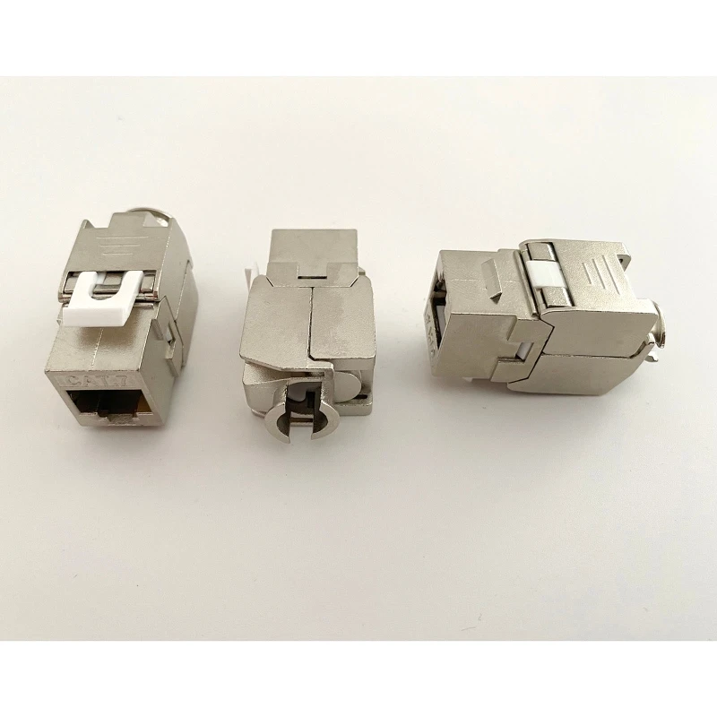 

RJ45 CAT6 Tool-Less STP Shielded Keystone Jack Module,Self-Locking Cat7 CAT6A CAT6 Zinc Alloy Network Coupler Adapter