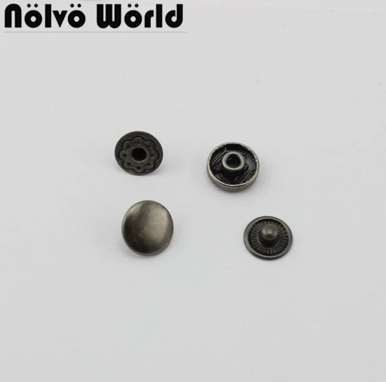 

20-100sets 10mm antique old silver finish Snap fastener button for handbag bag purse handcrafted accessories