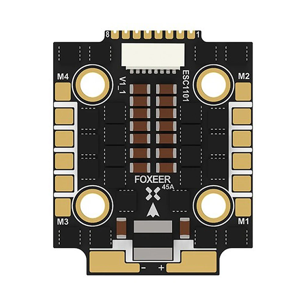 Connecteurs et composants du FOXEER Reaper F4 Mini 45A 4-en-1 ESC 128K BLHeli32