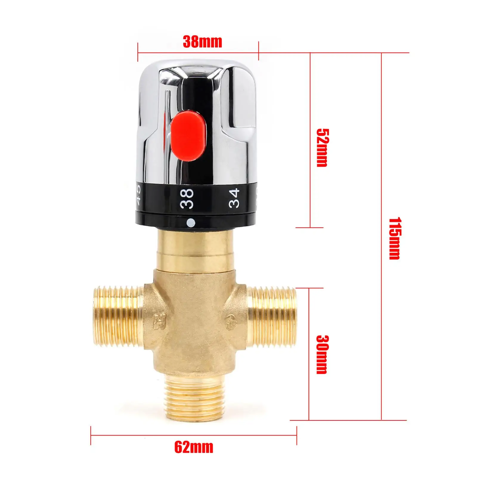 Brass Thermostatic Mixing Temperature Control G1/2 Home Improvement Hot