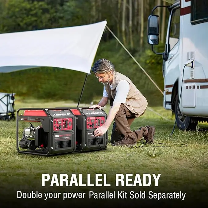 4450-Watt RV Ready Home Backup Portable Generator with Inverter Technology CO Sensor 30A Outlet Gas Powered portable gas generator