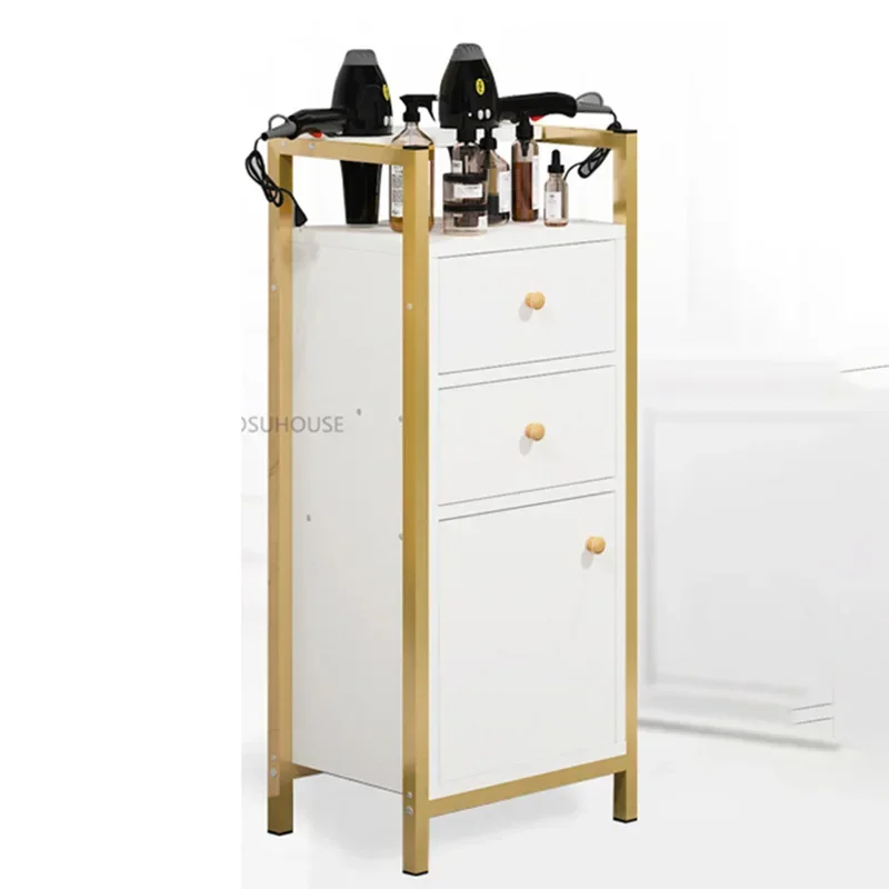 Modern Metal Salon Trolleys Commercial Furniture Beauty Salon Auxiliary Carts Hair Dedicated Cut Hairs Utility Vehicle